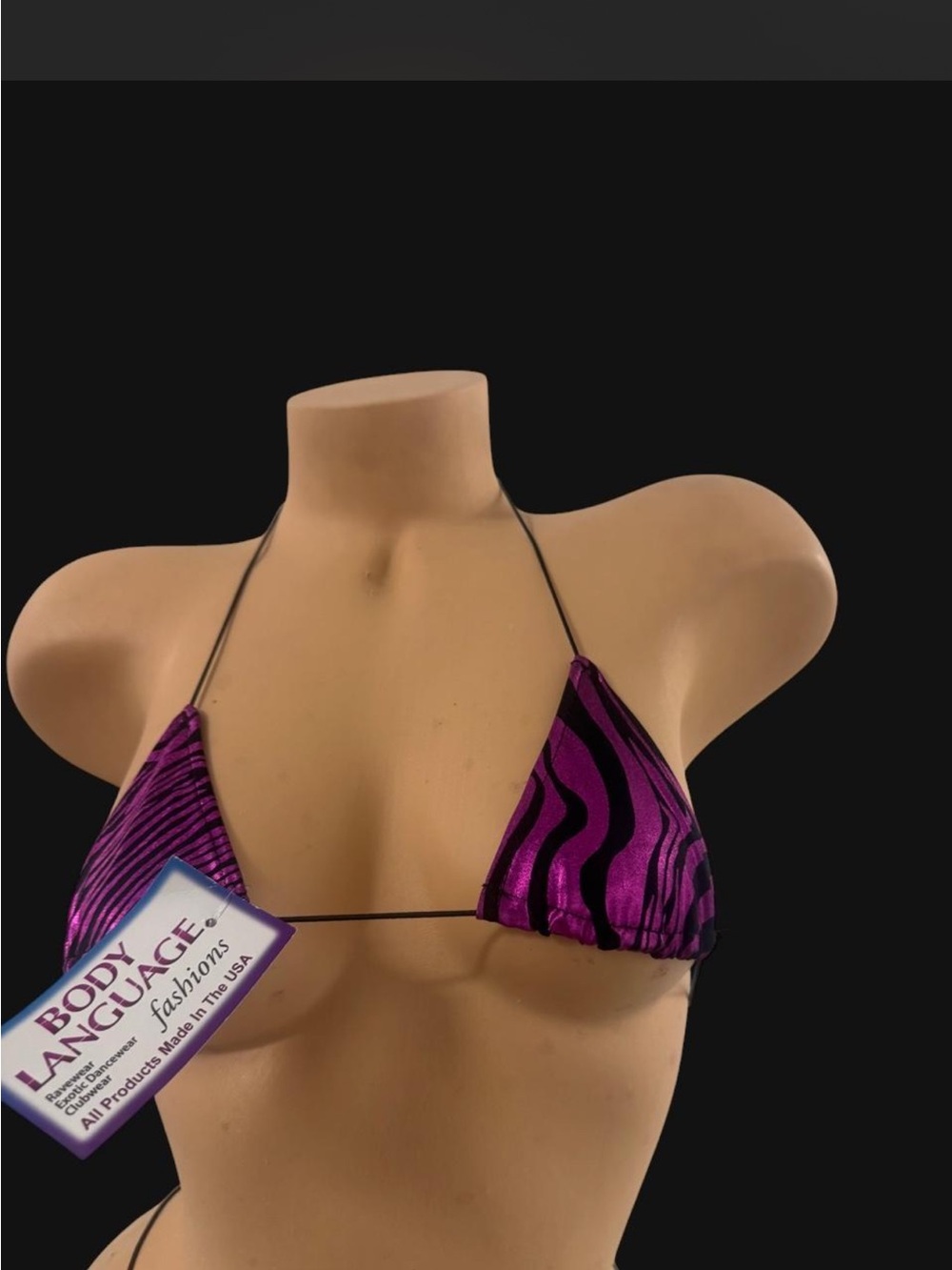Micro String Bikini in Purple Zebra Print - Picture 2 of 3